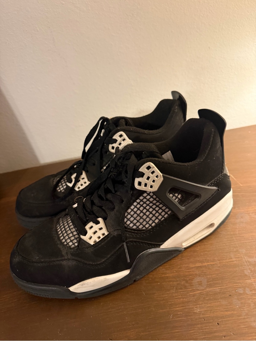 Jordan Retro Black with White Accents Men's Sneakers - Picture 3 of 7
